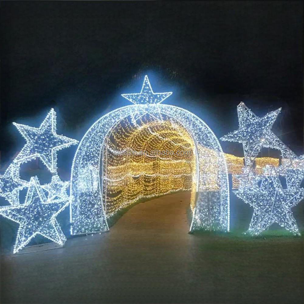 Outdoor 3D Walk Through LED Lighting Tunnel Winter Light Displays for Festival Wonderland Illumination