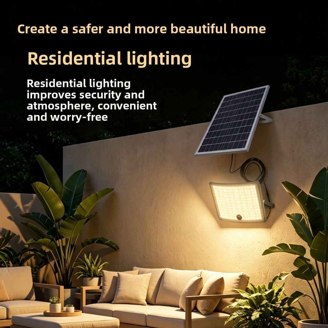 New Cross-border Solar Flood Light IP65 Waterproof Explosion-proof High Temperature Outdoor Garden Light Super Bright LED Wall