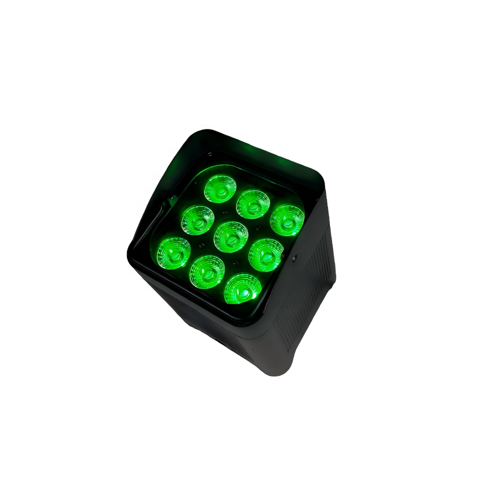 AMG Waterproof 9x18W RGBWA UV 6-in-1 Battery-Powered DMX LED Uplight Aluminum Alloy 15/40 Lens Angle IP65 For Outdoor Events