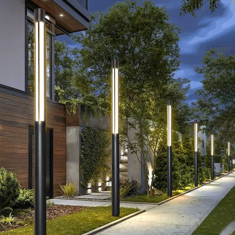 OEM ODM Road Aluminum LED Street Garden Pole Lamp 3m Waterproof IP65 AC Power Outdoor Garden Light For Lawn Villa Landscape