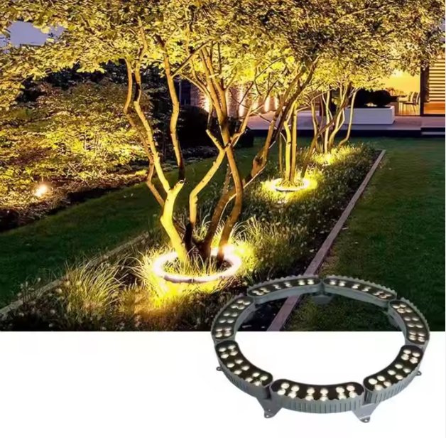 DMX512 RGBW 12w Linkable Palm Hug Tree Light IP65 Waterproof Outdoor Colorful Landscape Garden Holding Tree Lamp Ring Spot Light