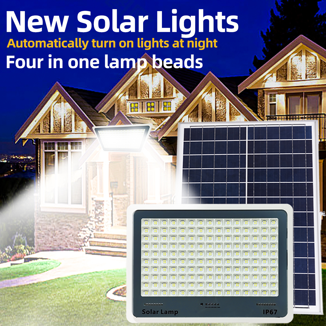 100W-400W IP65 Aluminum Solar LED Flood Light for Road Outdoor Use