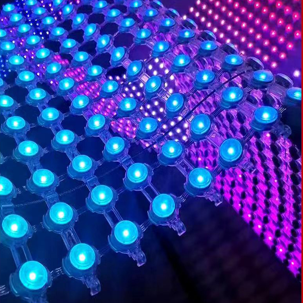 Flexible LED Curtain Display Net Screen Pixel LED Dot Light LED Mesh Screen For Media Facade