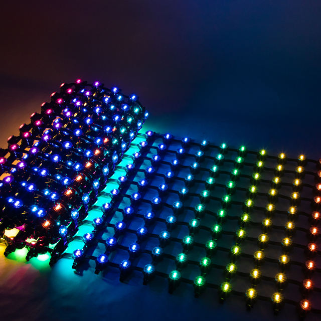 Flexible LED Curtain Display Net Screen Pixel LED Dot Light LED Mesh Screen For Media Facade