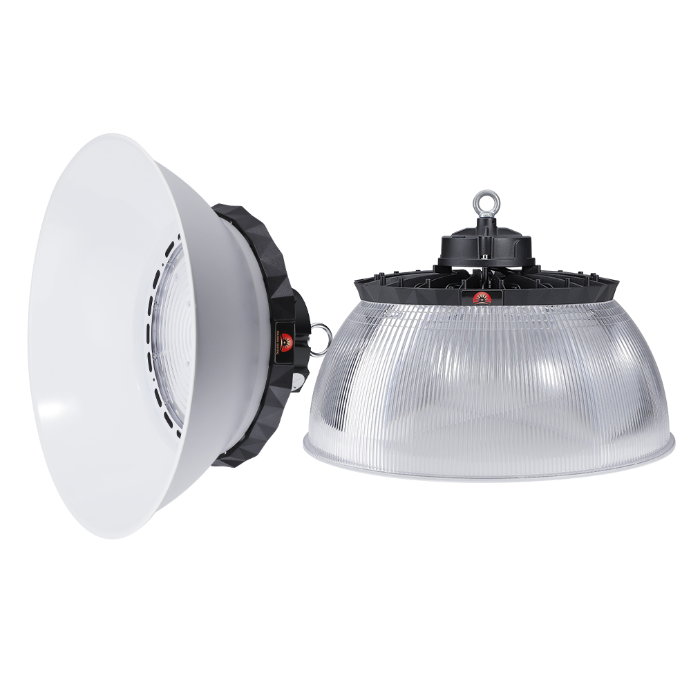 Adjustable 20,000 Lumen 75-260W IP65 Rated Aluminum High Bay Light with Motion Sensor and LED Source