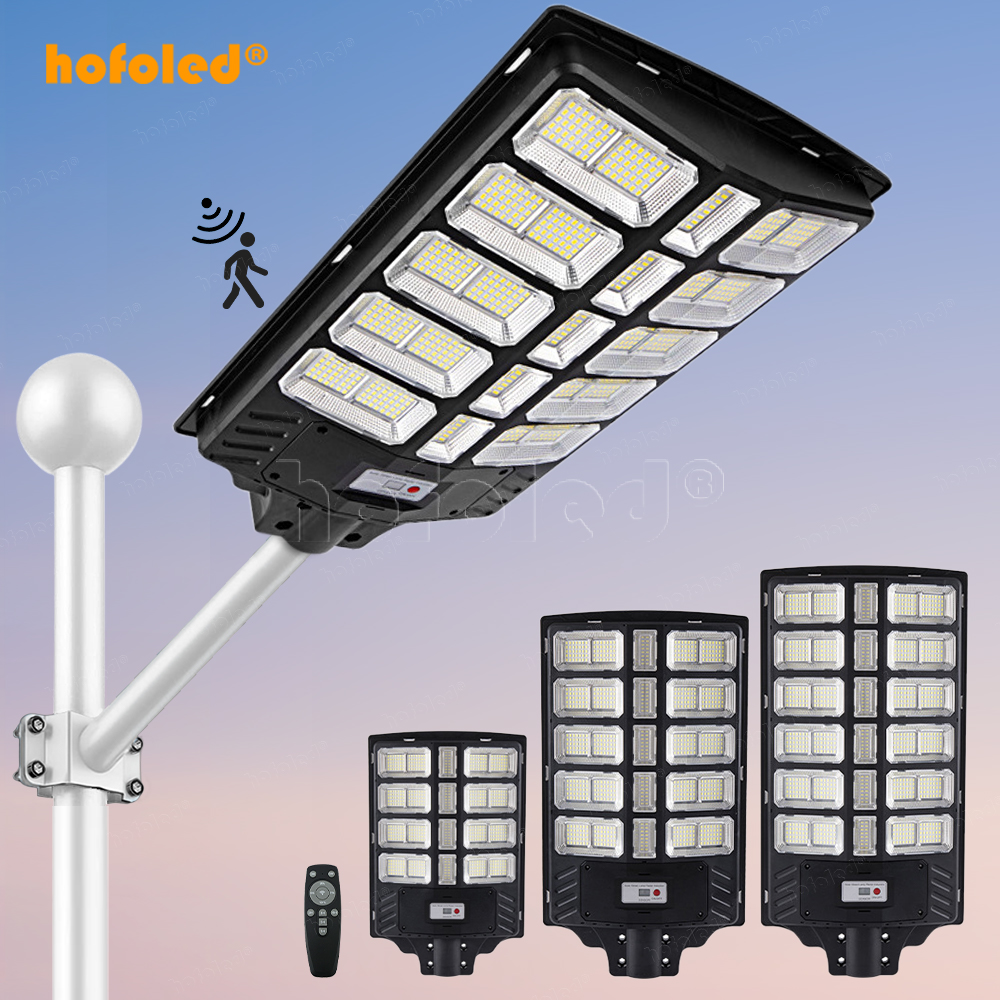 Hofoled Solar Lamp 1000W 2000W 3000W All In One Integrated Waterproof Dusk To Dark Outdoor Solar Street Light For Parking Lot