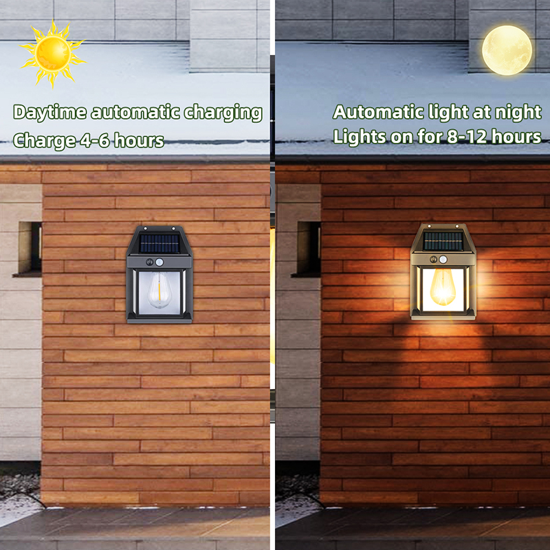 Energy Saving Motion Detection Solar Outdoor Waterproof Activated Wall Mounting LED Garden Light IP65 Rated