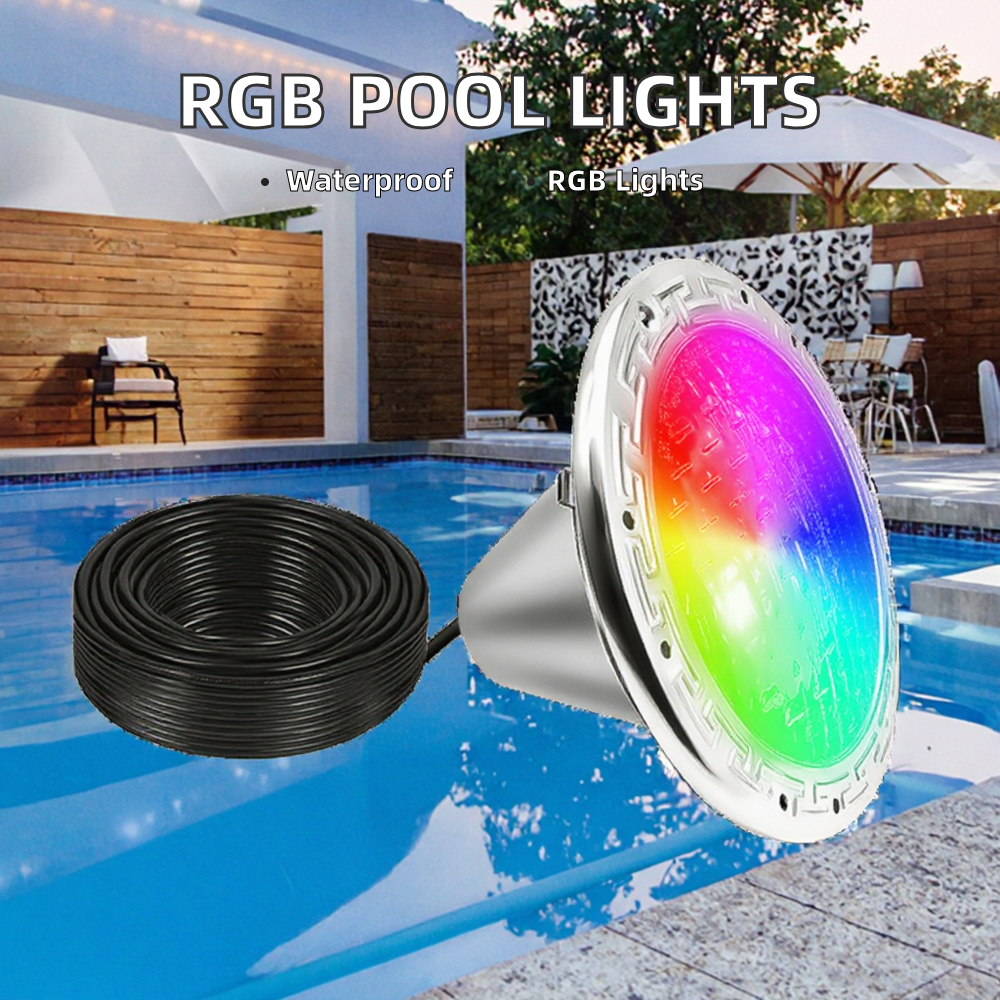 Refined 100ft 10 Inch Pentair 12VAC 120VAC Color Changing RGB LED Landscape IP68 Rated Pool Lighting Replacement Fixture