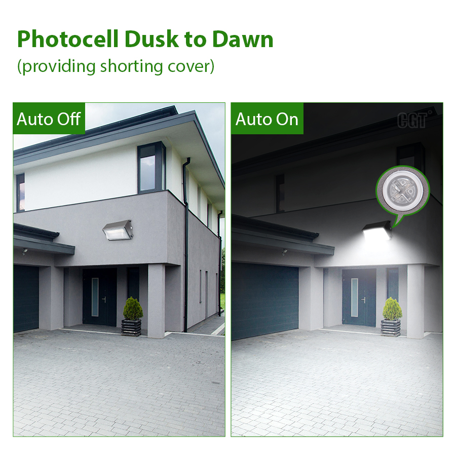 42W 60W 80W 100W 120W in Stock Half Cut Off Wall Pack Photocell Removable 100-277V LED Wall Pack IP65 Outdoor Wall Lamp