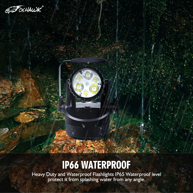 Foxhawk High Power LED IP66 Portable Explosion Proof Searchlight Super Bright Landscape Night Emergency Rescue Work Light