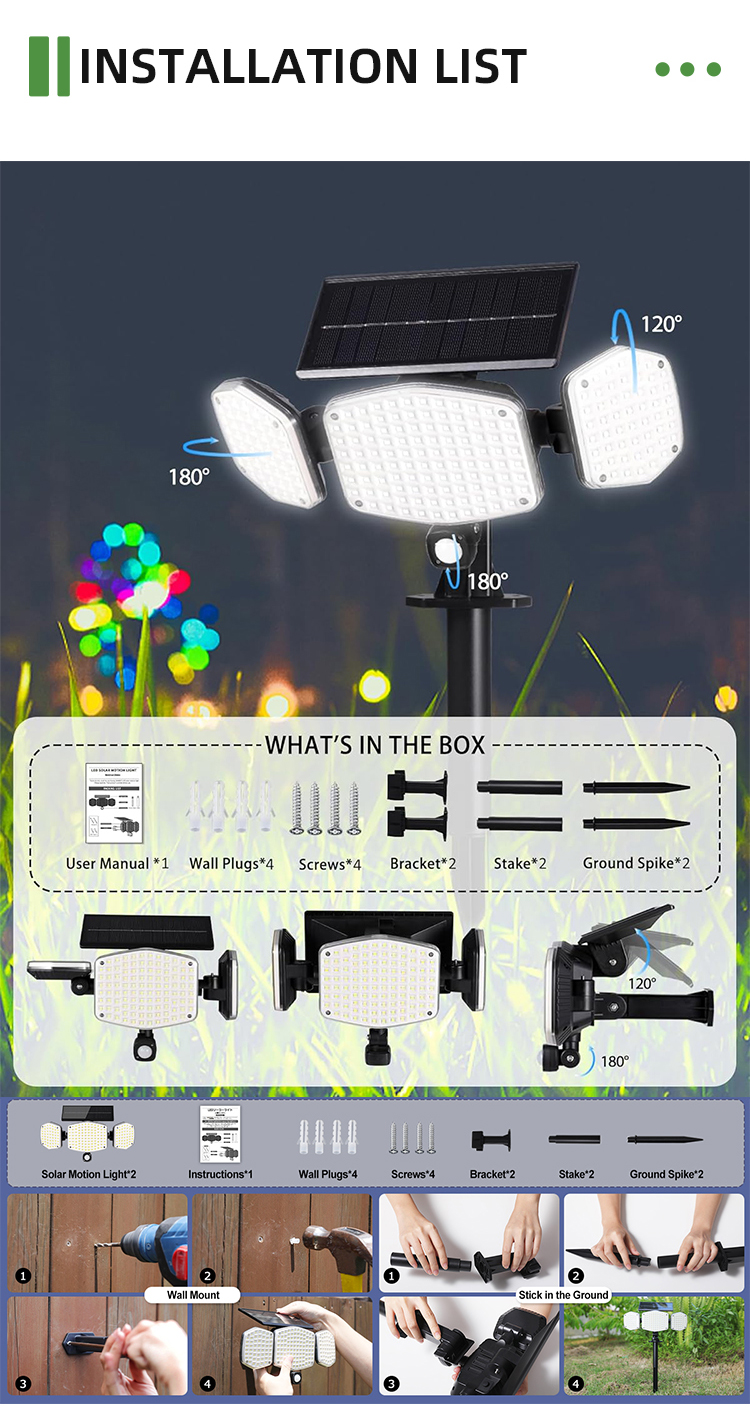 IP65 Motion Sensor LED Solar Lawn Lights for Hotel Backyard & Garden Pathway Landscape Lighting Outdoor Garden Lighting