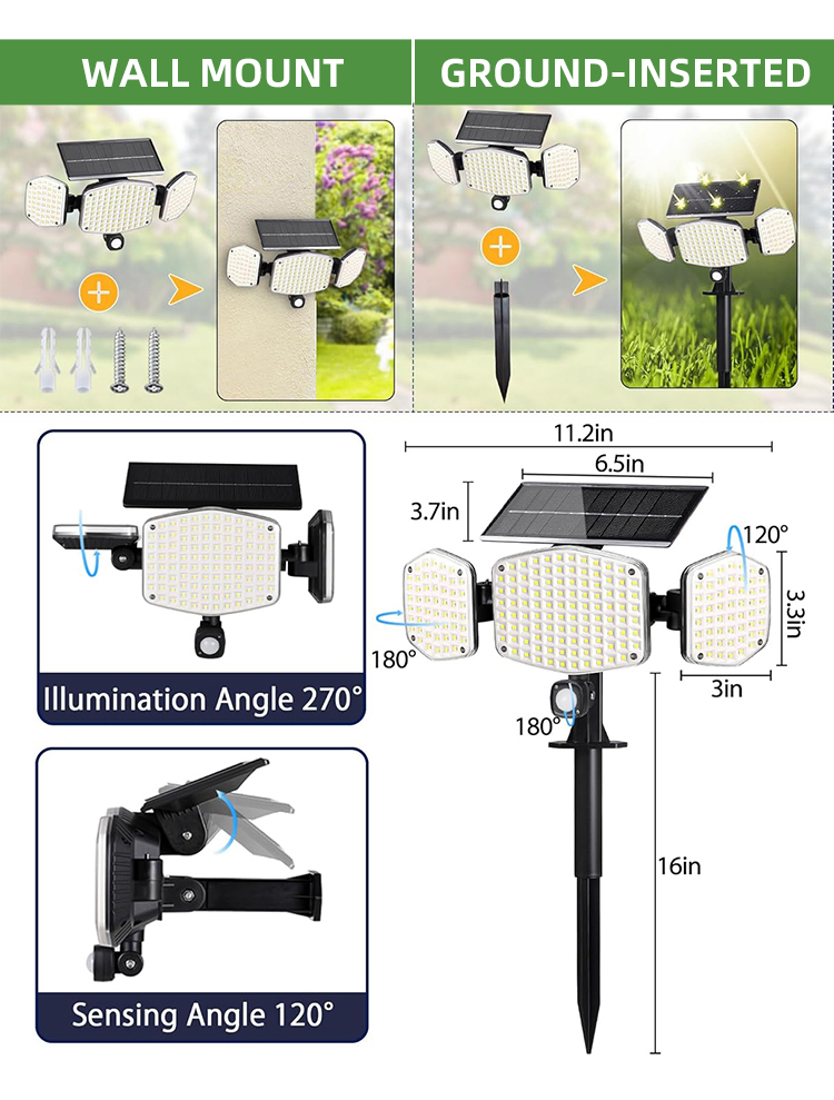 IP65 Motion Sensor LED Solar Lawn Lights for Hotel Backyard & Garden Pathway Landscape Lighting Outdoor Garden Lighting