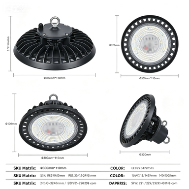 Super Bright High Bay 150w 200w 300w Commercial Lamp Industrial Warehouse Factory UFO Led Highbay Light