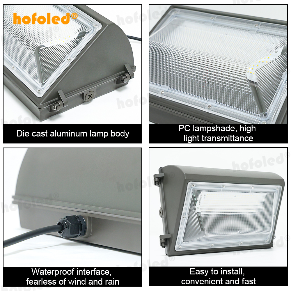 60W 100W 120Watt Outdoor Indoor Lighting Security Porch Light 100-277VAC LED Wall Pack Lights for Stadium Building Parking Lot