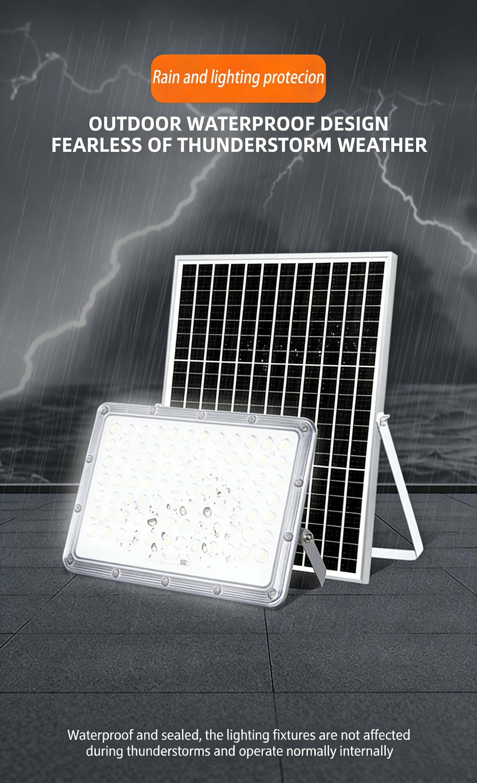 High Brightness 200W 400W Solar LED Flood Light IP65 Waterproof Light Control Aluminum Body for Garden Parking Lot Factory