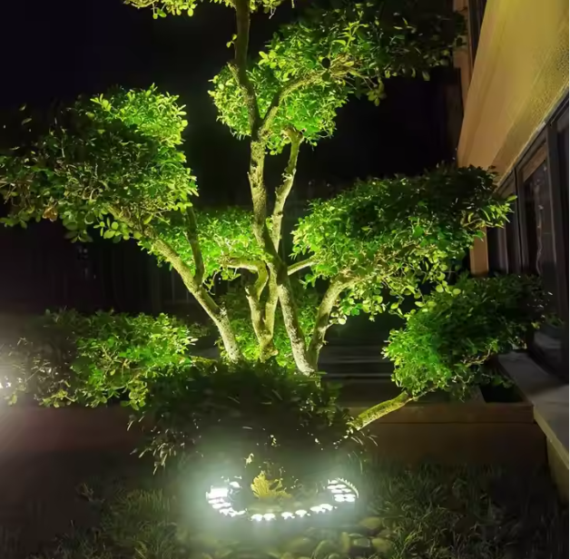 DMX512 RGBW 12w Linkable Palm Hug Tree Light IP65 Waterproof Outdoor Colorful Landscape Garden Holding Tree Lamp Ring Spot Light
