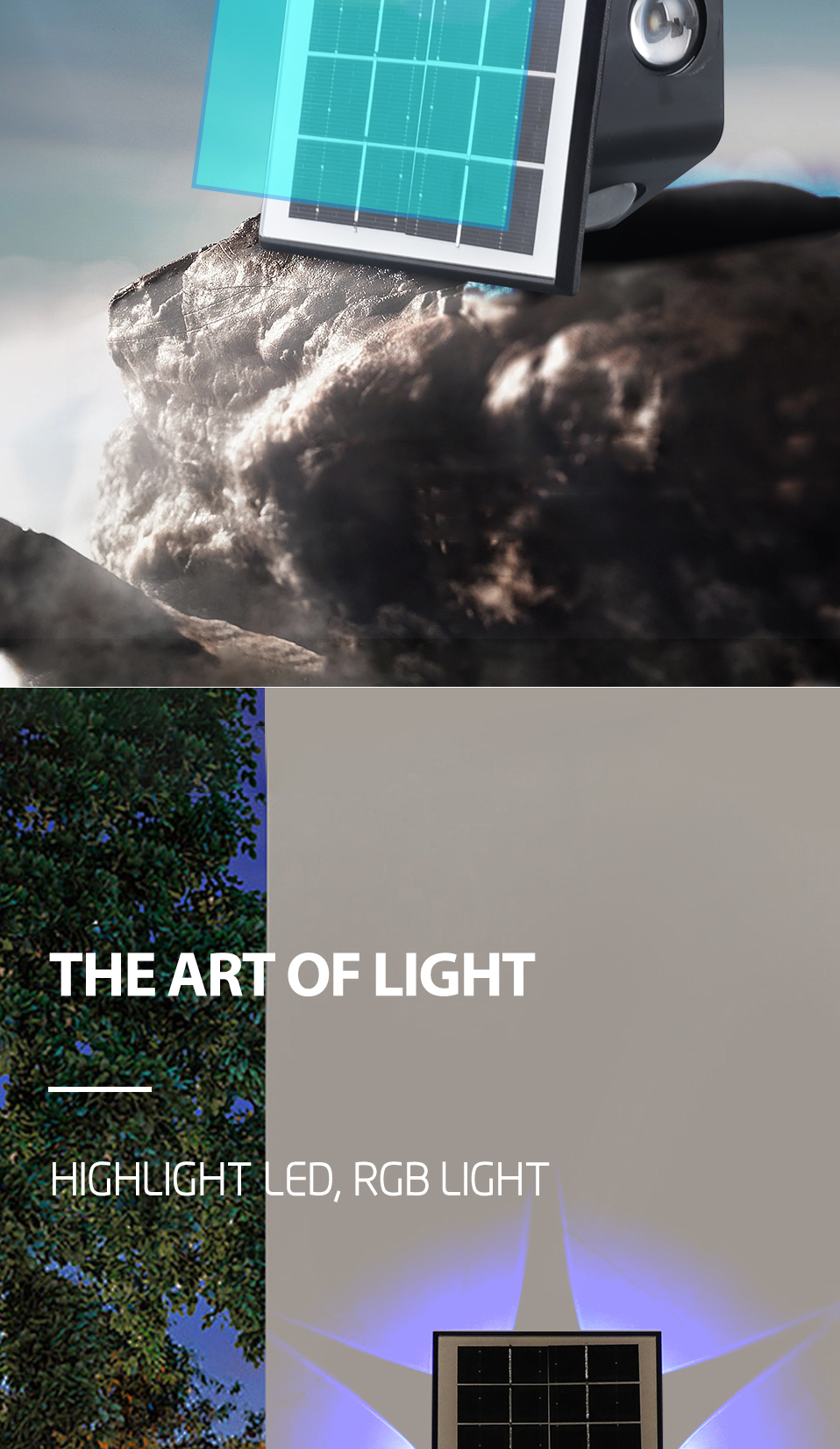 NEW Wall Lamp Solar Powered Outdoor Waterproof PHOTOELECTRIC INDUCTION Garden Lamp Fence Landscape RGB Solar Wall Lights