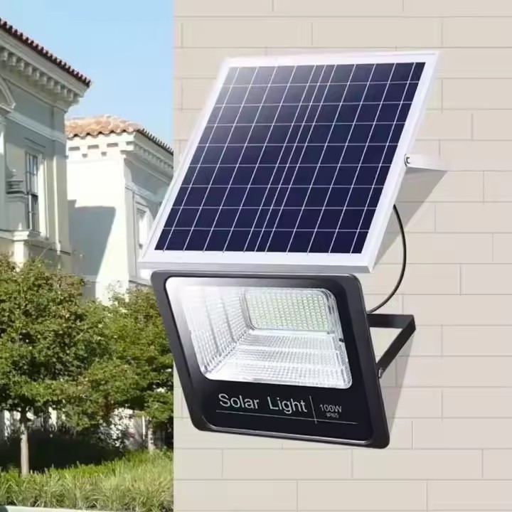 400W to 700W Waterproof LED Solar Street and Flood Lights with IP67/65 Ratings Wall Mounted Outdoor Solar Panel Lamp