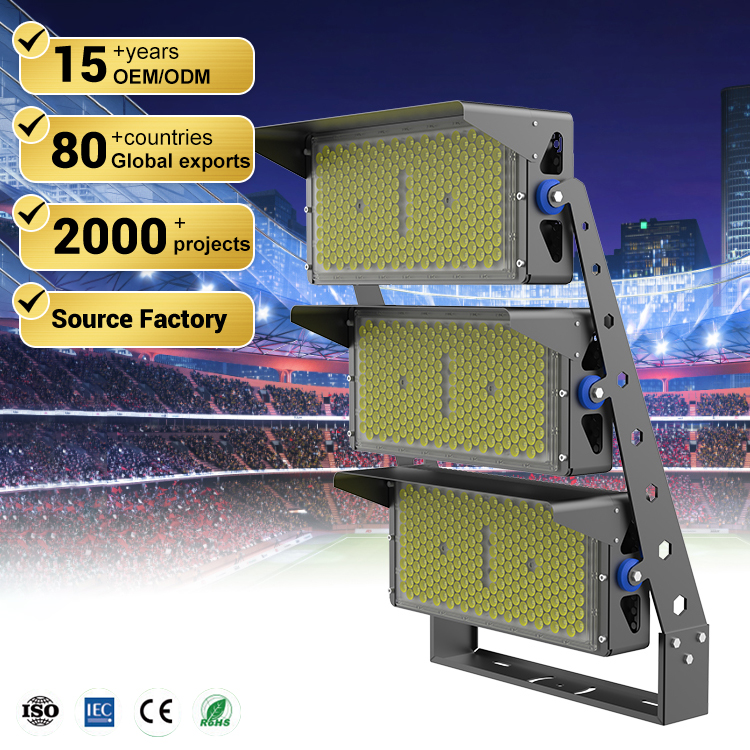 Super Bright Football Field Outdoor 500W 1000W 1500W Waterproof Ip65 Led Stadium High Mast Flood Light