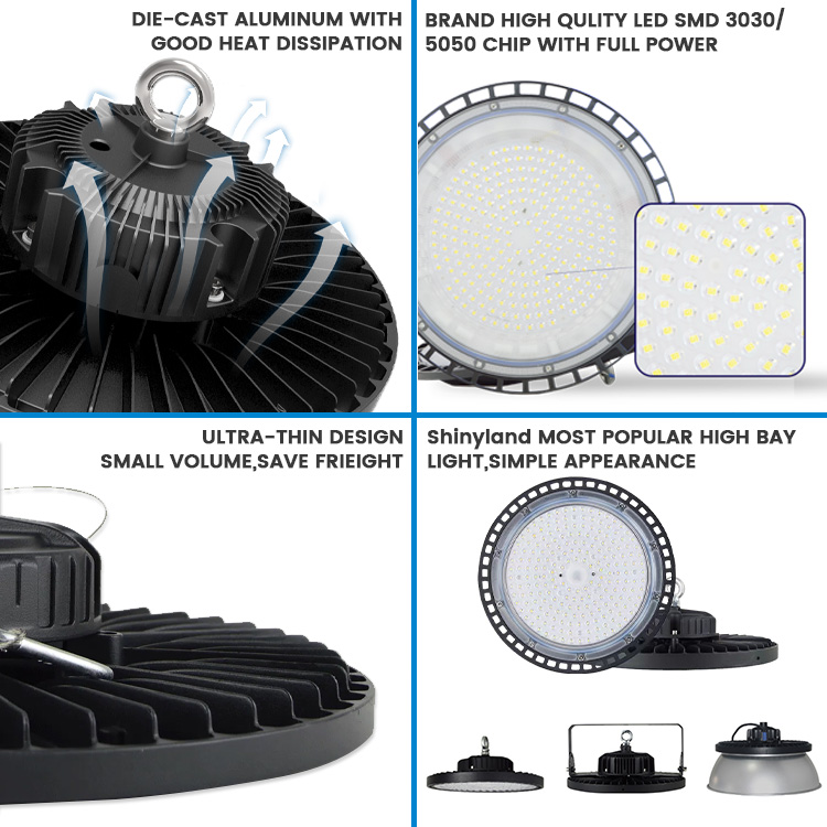 Commercial High Bay Factory Warehouse Lighting Industrial Highbay Pendant Lamp100w 150w 200w UFO Highbay Led Lamp