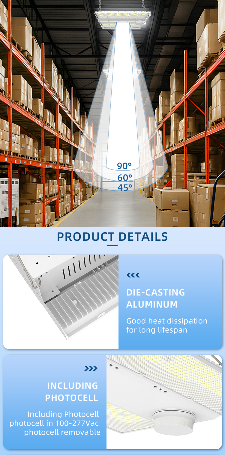 240W IP65 Linear High Bay for Lights for Commercial Warehouse Lighting