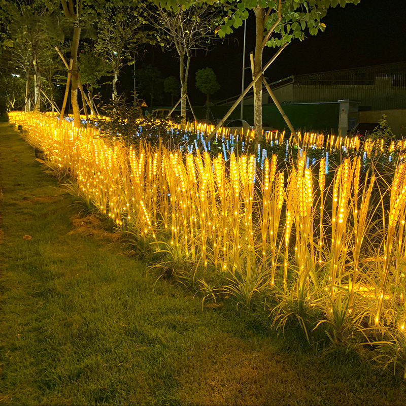 Outdoor Waterproof Solar Garden Wheat Light Courtyard Road Simulating Nature Luminous Reed Rice Lawn Ground Landscape Lights