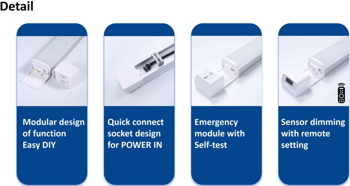 Intelligent Emergency Sensing Third-order Dimming LED Subway Tunnel Lighting Supports OEM
