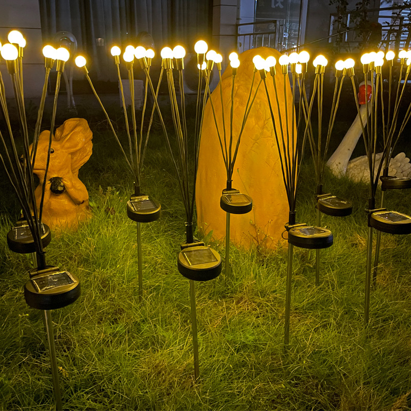 IP65 Waterproof Outdoor LED Firefly Lamp Solar &amp; Wind-Powered Garden Light Durable Plastic Christmas Decorations
