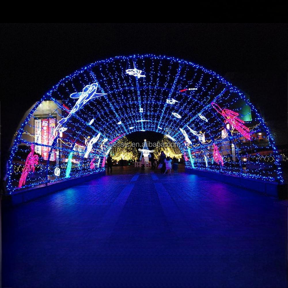 Outdoor 3D Walk Through LED Lighting Tunnel Winter Light Displays for Festival Wonderland Illumination