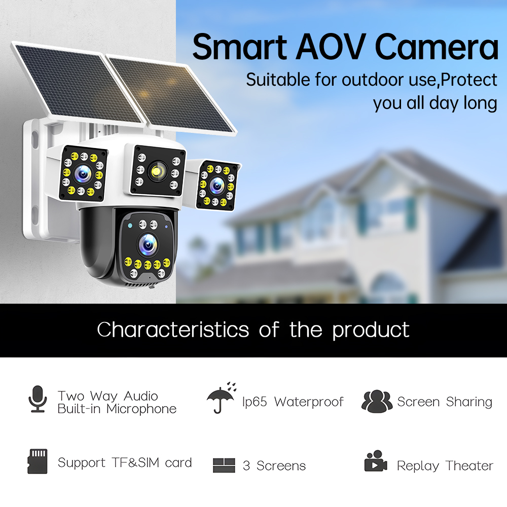 Hieasy Street Light Solar Camera Wireless 4G Sim Card Network Camera Human Tracking Two-Way Audio Home Security CCTV Camera