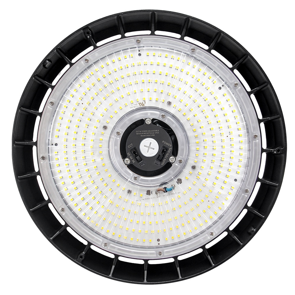 Minglight 3 CCT 3 Power Selectable UFO HighBay Light 100W-300W Warehouse LED UFO High Bay Light Aluminum Lamp Body ETL Certified