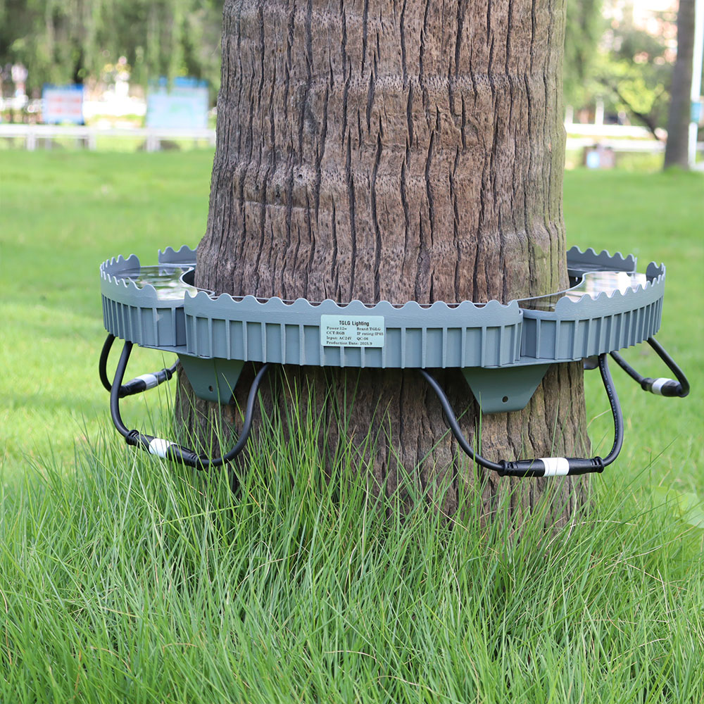 DC24V 12W IP65 RGB LED Tree Ring Light Embrace Tree Light Palm Tree Light Suitable for Outdoor Landscape Aluminum Spotlight