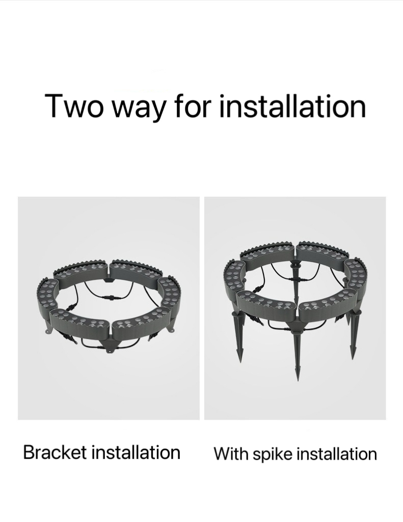 12W Black LED Solar Hug Tree Light Solar Hold Column Lamp Ring Garden Led Spot Light Ip65 Outdoor Landscape Spotlight