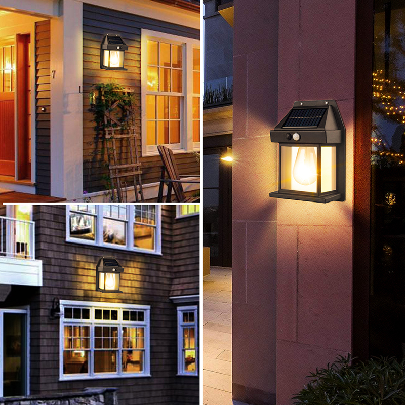 Energy Saving Motion Detection Solar Outdoor Waterproof Activated Wall Mounting LED Garden Light IP65 Rated