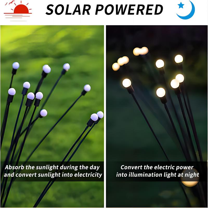 Solar Pathway Light Waterproof Firework Light 6/8/10 Heads Led Solar Garden Firefly Lamp Outdoor Decorative Lighting
