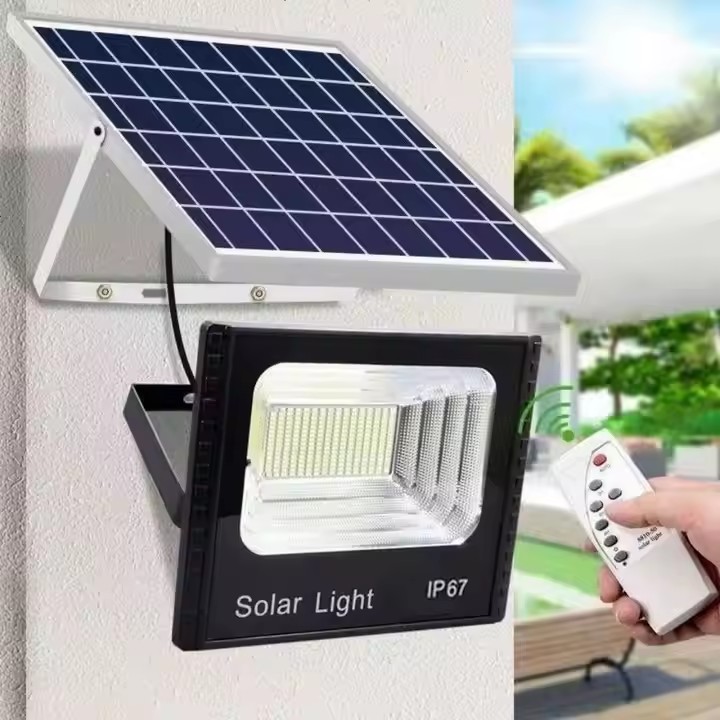 400W to 700W Waterproof LED Solar Street and Flood Lights with IP67/65 Ratings Wall Mounted Outdoor Solar Panel Lamp