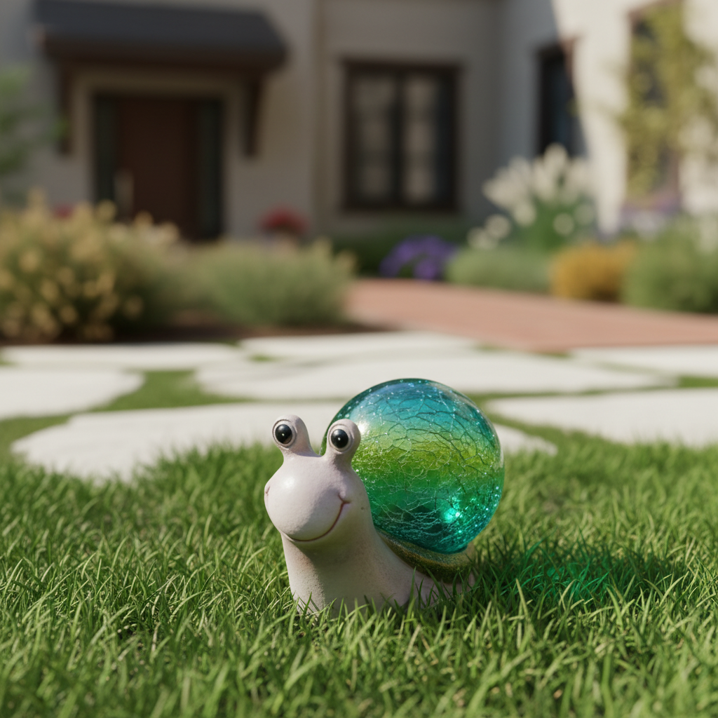 Low MOQ Resin Snail-Shaped Crystal Ball Garden Solar Lights IP44 Water-Resistant AA Battery 360 Beam Angle for Outdoor