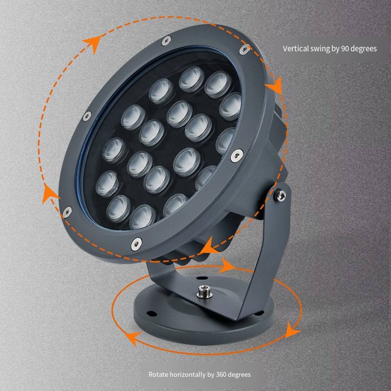 LED High-Power 18W RGB Color Aluminum Tree Spotlight Waterproof AC Outdoor IP65 Remote Control Dimmable 2000 Garden Lighting