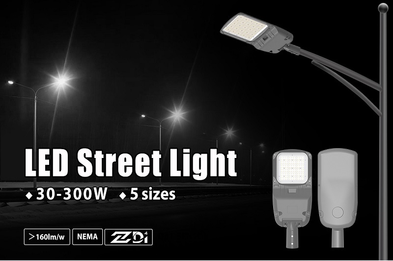 30W 50W 100W 120W 150W 200W 300W Adjustable Mounting Bracket Waterproof IP66 Outdoor LED Street Light for Road