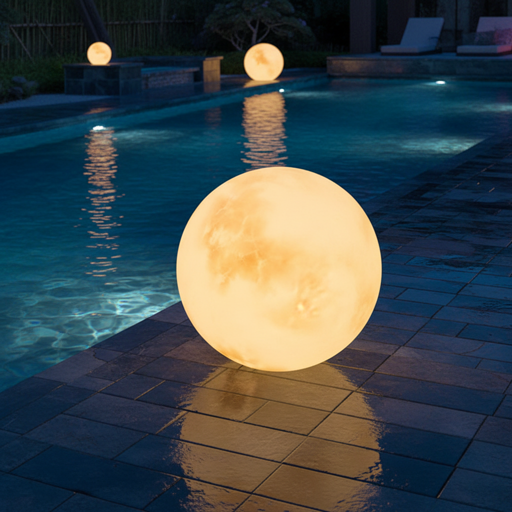 Waterproof IP65 Outdoor Decorative Halogen Landscape Lighting Patio Yard Lawn Pathway Solar Garden Ball Light Moon Sphere Lamp