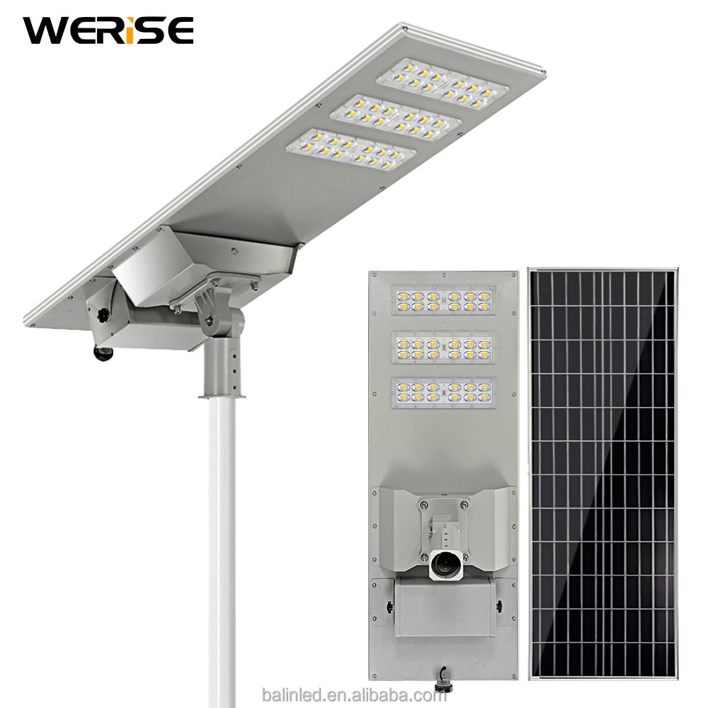 WERISE IP65 GPS External Battery Box Adjustable Brightness and Color Temperature AI IOT Solar Led Street Light