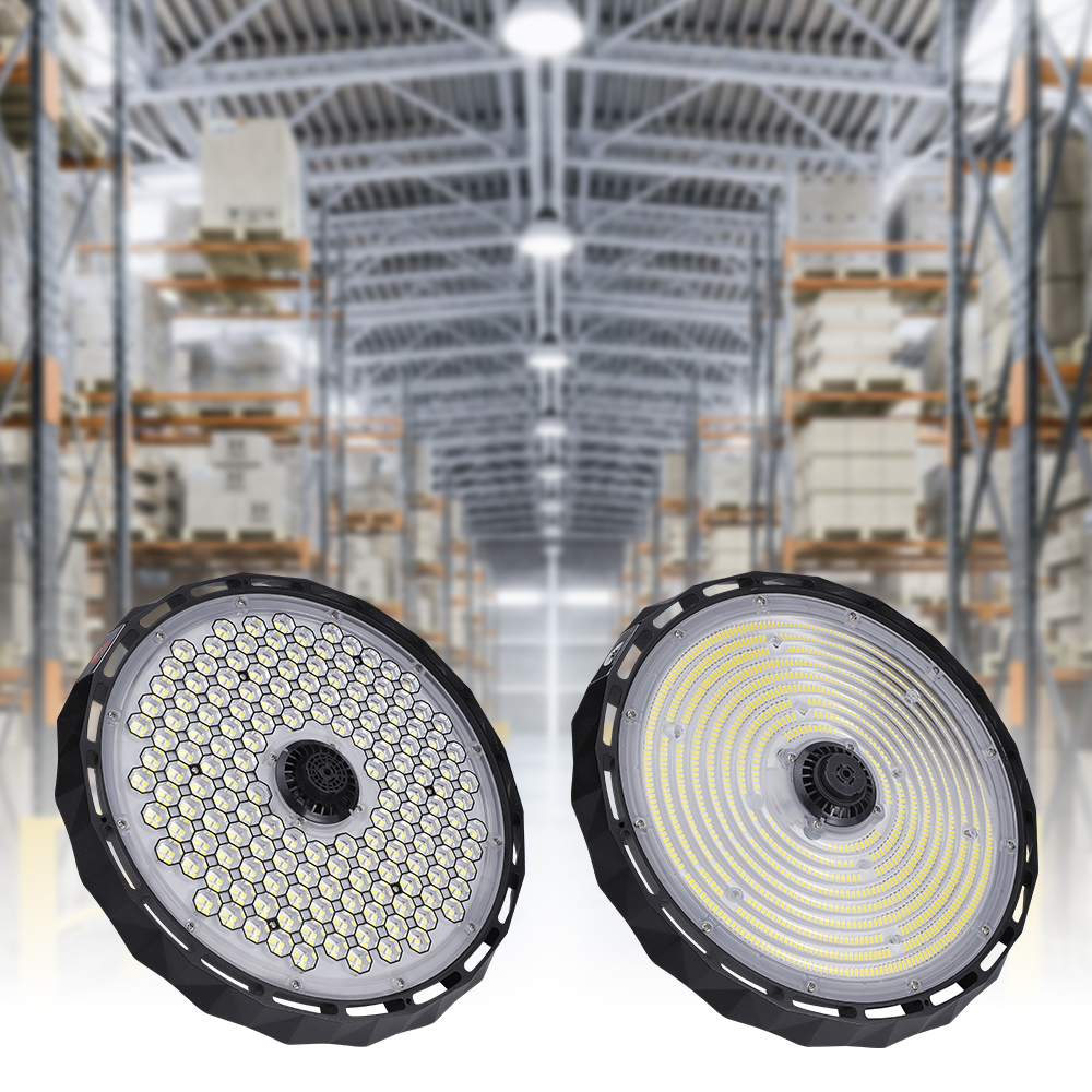 2026 Aluminum High Bay Factory Light 240w 150w 100w 70w Industrial High Bay Lights With PC Anti-glare Cover
