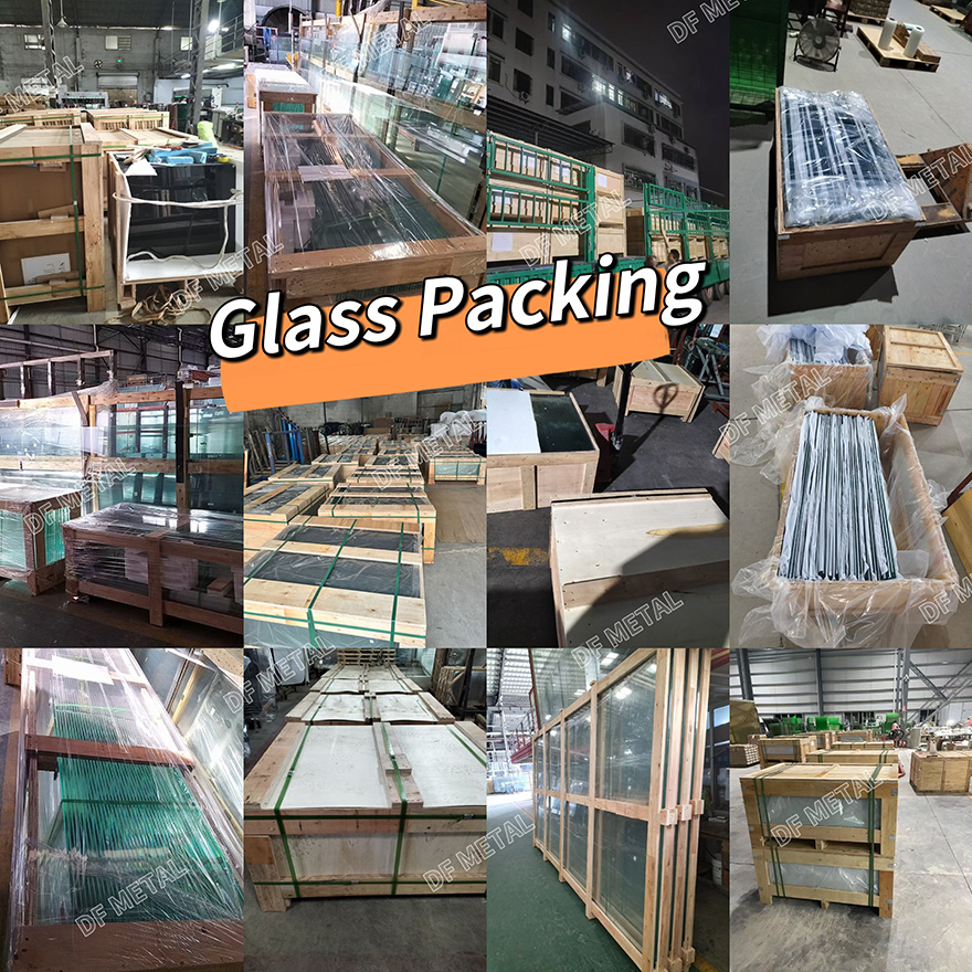 DF Tempered Glass Canopy 1000mm 1200 1500mm Decorative Curved Rain Shelter Outdoor Entrance Awning Window Roof Glass Canopy