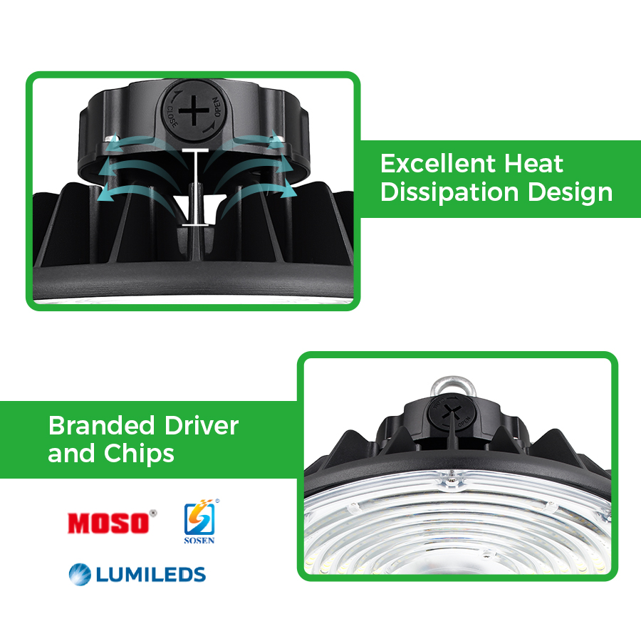 ETL DLC LED UFO Project 240W 200W 150W 100W Industrial Lighting System Lighting Fixture 100-277v High Bay Light