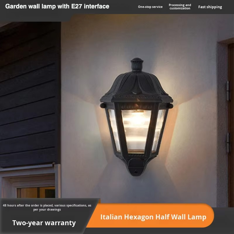 E27 LED Outdoor Garden Landscape Wall Lamp with IP65 Rating AC Powered Adjustable Color Temperature Italian Style