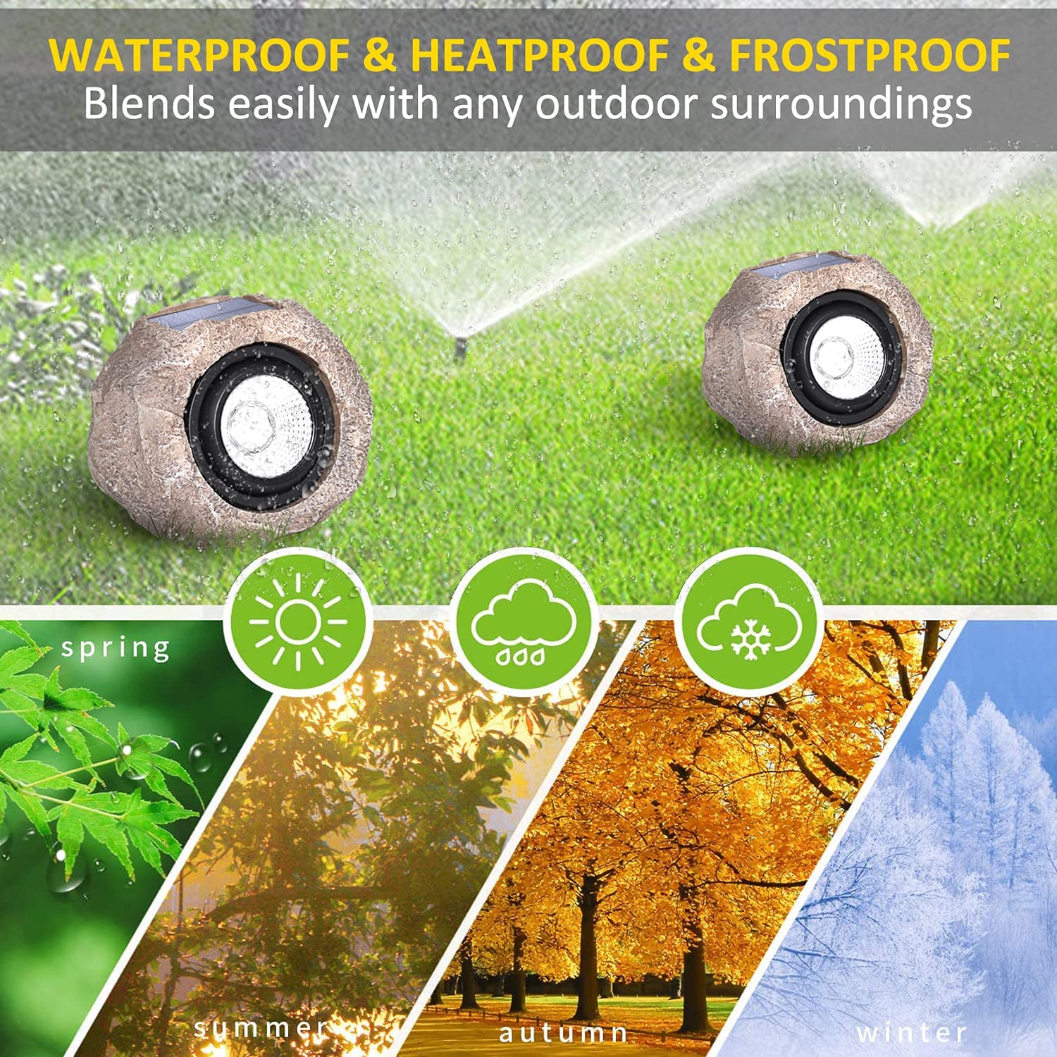 Water Resistant Solar Stone Light