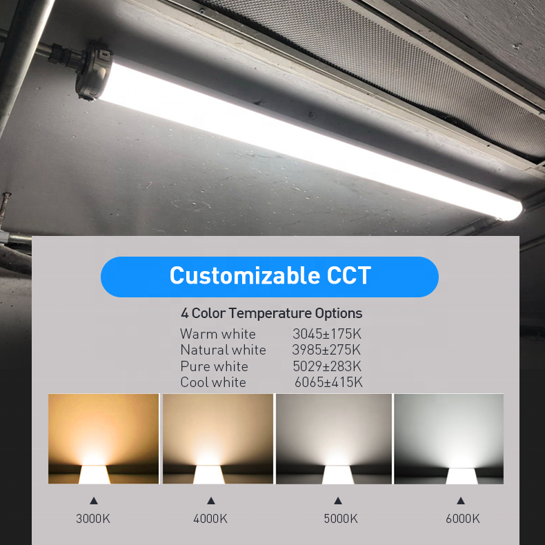 Shinelong SMD2835 Tri-Proof Explosion Waterproof LED Tube Fixture IP69 Tri-Proof Light 36W 45W 50W US Market Emergency LED Light