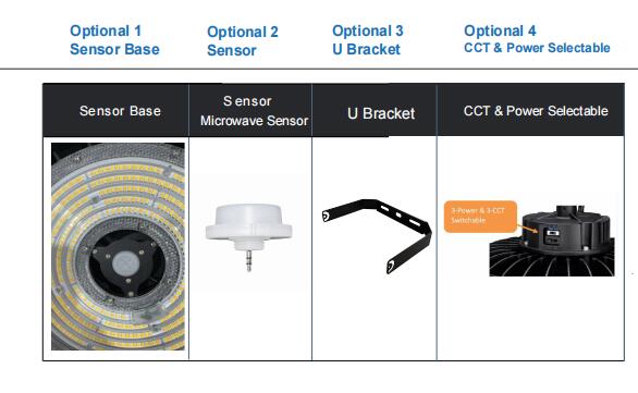 3 CCT 3 Power Selectable UFO HighBay Light 100W-300W Warehouse LED UFO High Bay Light Aluminum Lamp Body ETL Certified