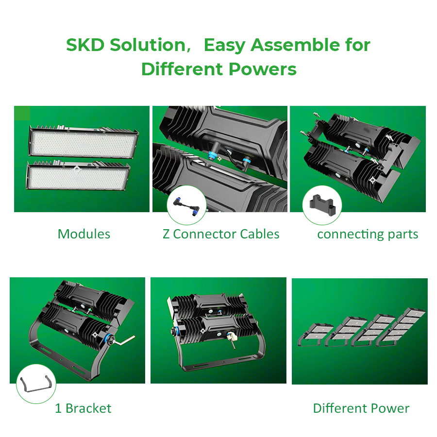 Power Switchable Super Bright 1000W Led Stadium Lights140LM/W Outdoor 90-305V Dimmable Led Stadium Light for Court