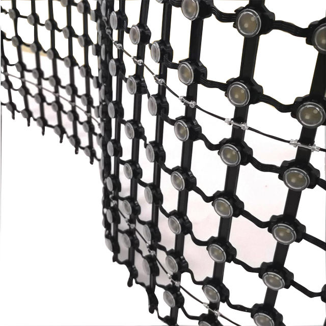 Flexible LED Curtain Display Net Screen Pixel LED Dot Light LED Mesh Screen For Media Facade